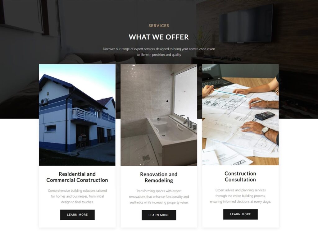 web page design Built Team, website design and development, WordPress, Lejla Bajrami, graphic designer, web designer, grafički dizajner, web dizajner, Bosna i Hercegovina