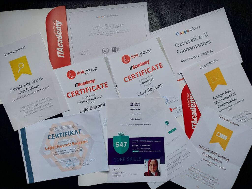 ertificate, graphic designer, web designer, grafički dizajner, web dizajner, Bosna i Hercegovina