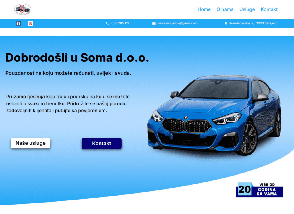 portfolio presentation for Somawebsite design and development, WordPress, Lejla Bajrami, graphic designer, web designer, grafički dizajner, web dizajner, Bosna i Hercegovina