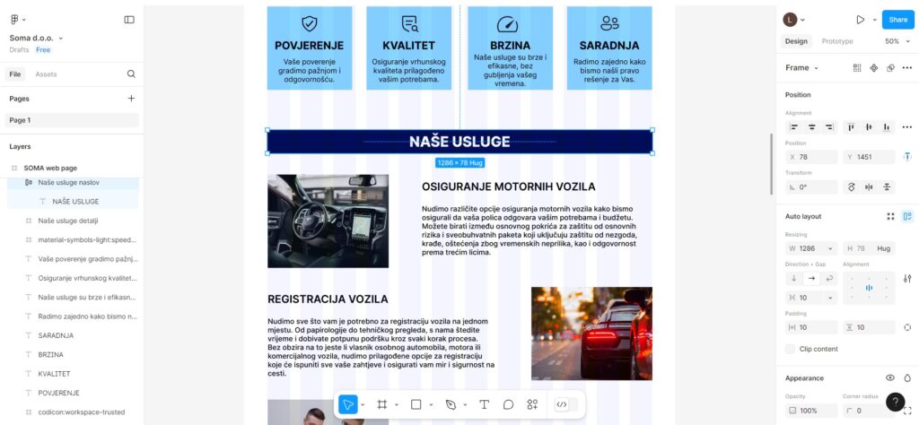 portfolio presentation for Soma website design and development, WordPress, Figma, Lejla Bajrami, graphic designer, web designer, grafički dizajner, web dizajner, Bosna i Hercegovina