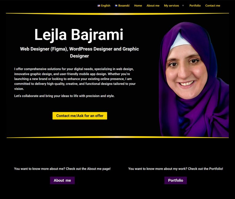 PORTFOLIO WEB PAGE - graphic designer, web designer