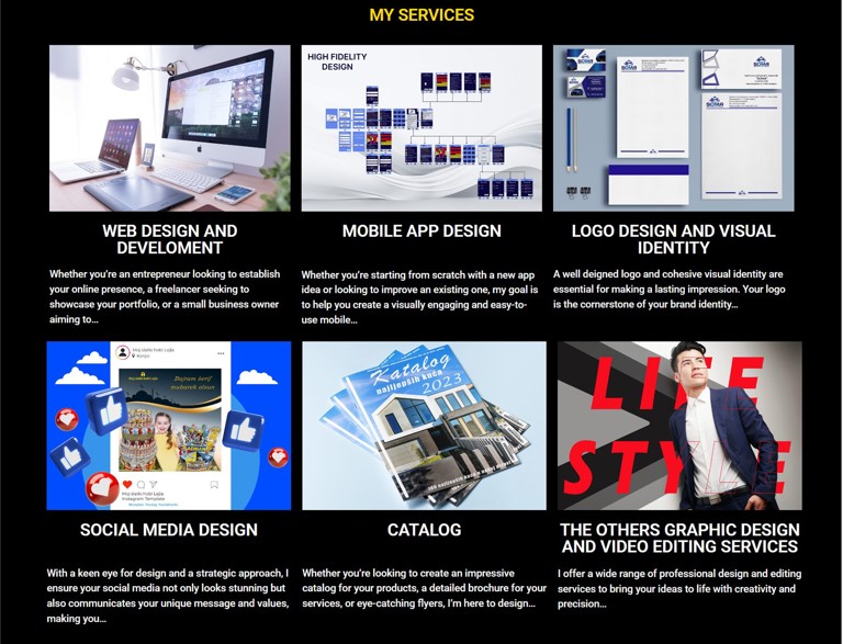 PORTFOLIO WEB PAGE - graphic designer, web designer