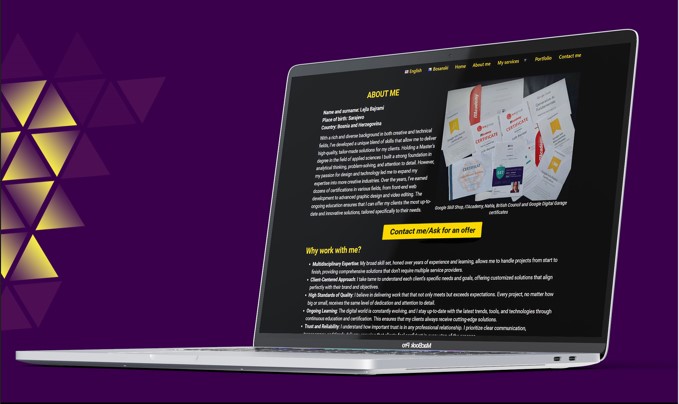PORTFOLIO WEB PAGE - graphic designer, web designer