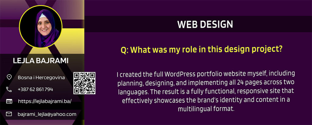 Introduction to my work, Web Design Lejla Bajrami